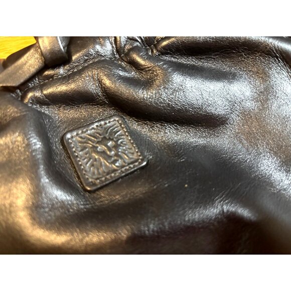 Vintage Anne Klein Leather Crossbody Clutch Purse Black Lightweight Party - Picture 4 of 9